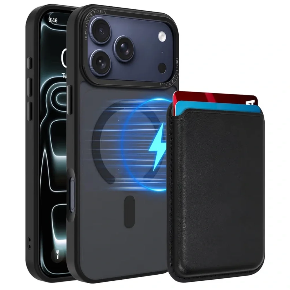 MOWIME Magnetic Case for iPhone 17 Pro Max with Wallet Card Holder New